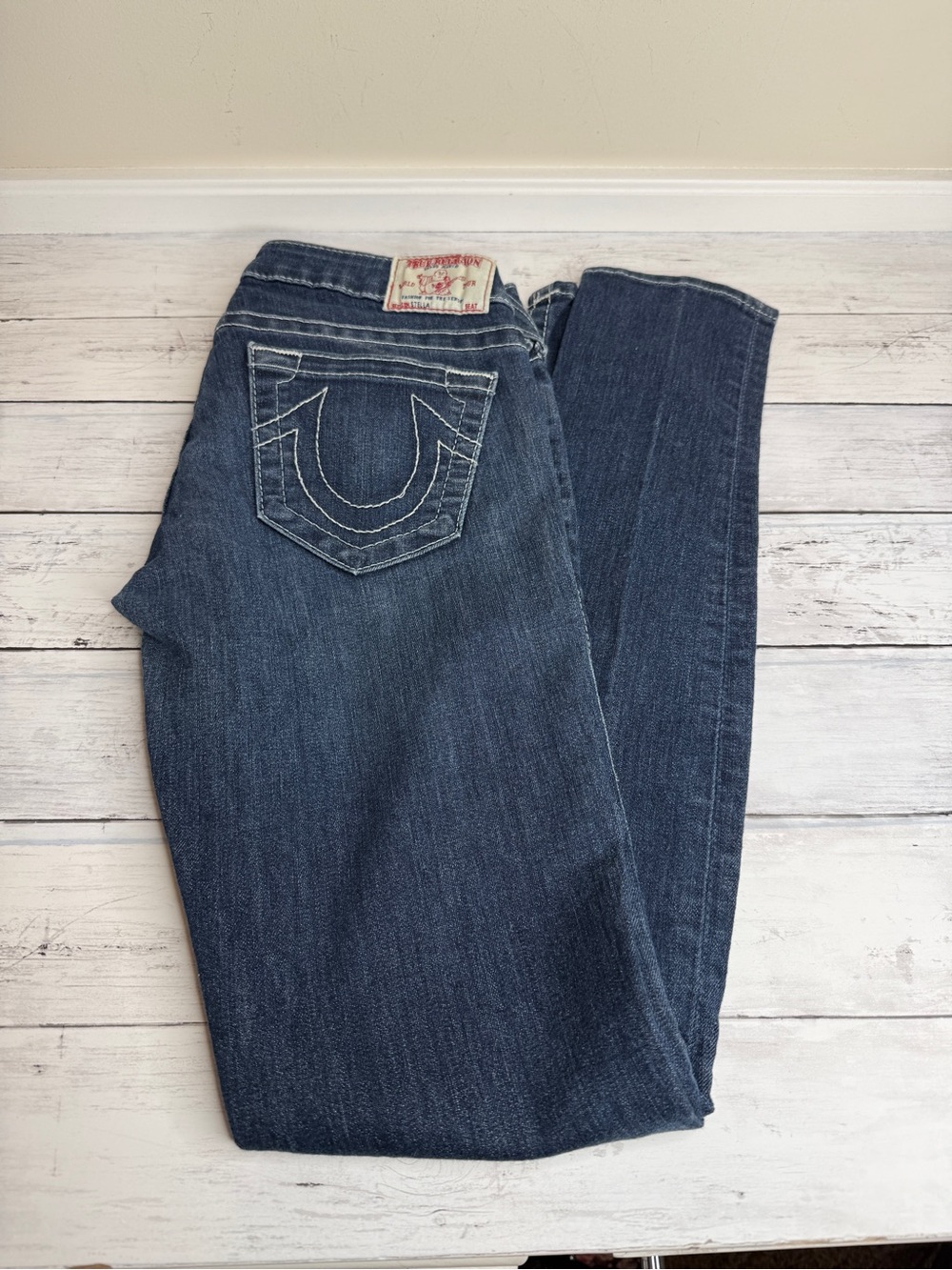 True Religion Women's Dark Blue Straight-Leg Jeans